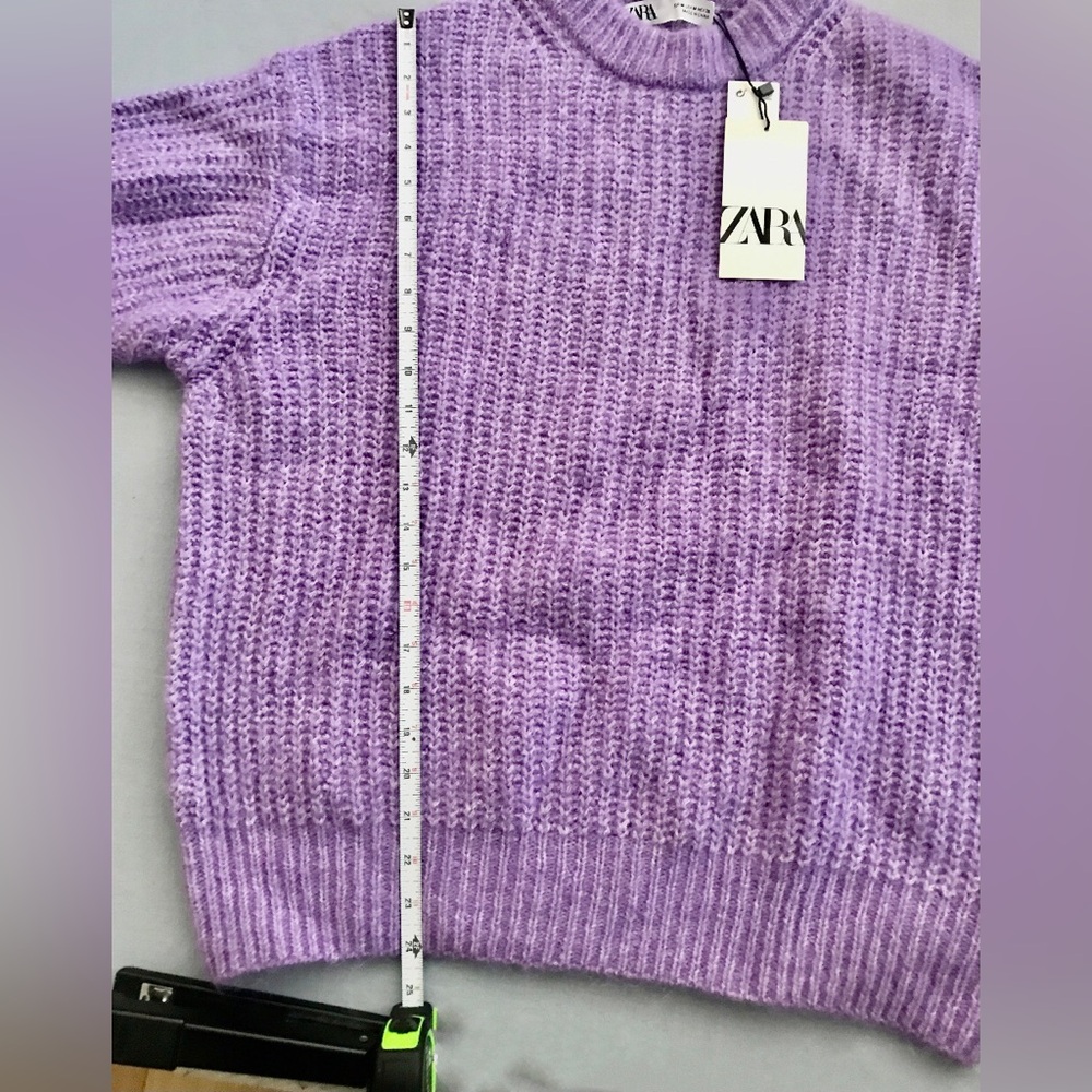 ZARA BLOGGERS FAV PURL KNIT SWEATER LILAC NWT - Picture 7 of 8